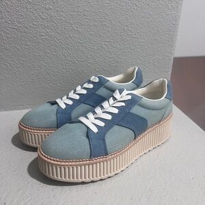 DV by Dolce Vita Blue and Cream Platform Shoes